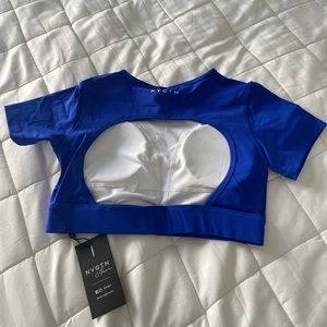 NVGTN SAPPHIRE BLUE OPEN BACK TEE